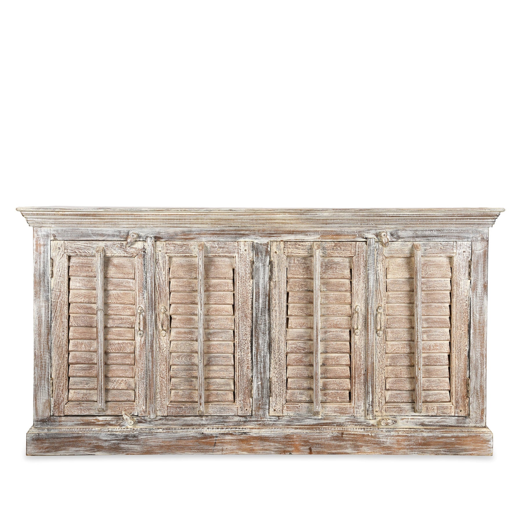 Painted Louvre Sideboard Made From Reclaimed Teak