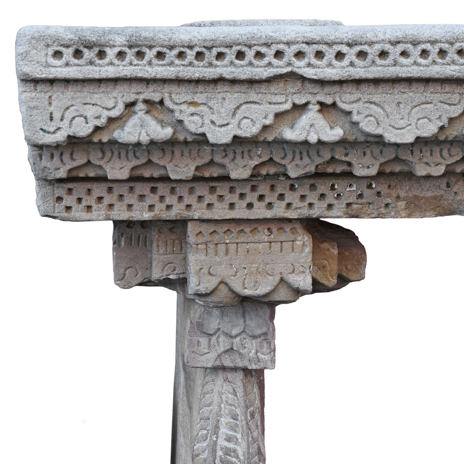 Carved Stone Water Pot Stand (Parinda) - 19th Century