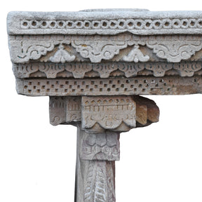 Carved Stone Water Pot Stand (Parinda) - 19th Century