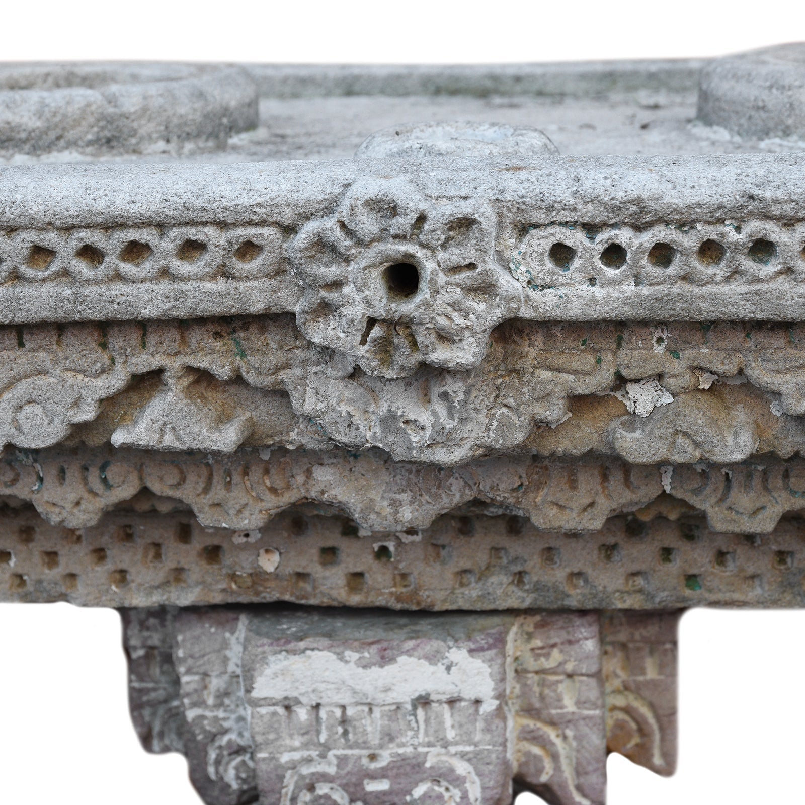 Carved Stone Water Pot Stand (Parinda) - 19th Century