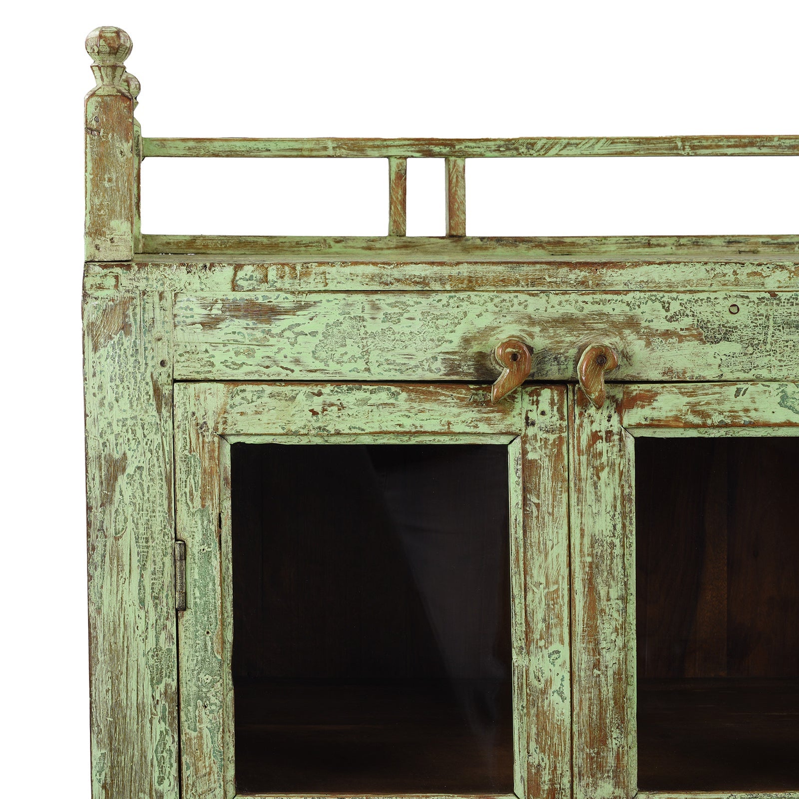 Vintage Painted Glazed Kitchen Cabinet - Ca 1920's