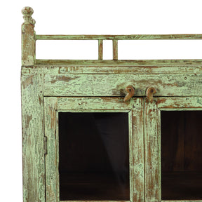 Vintage Painted Glazed Kitchen Cabinet - Ca 1920's