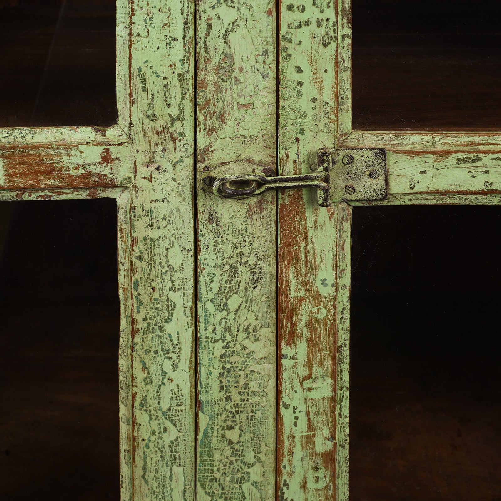 Vintage Painted Glazed Kitchen Cabinet - Ca 1920's