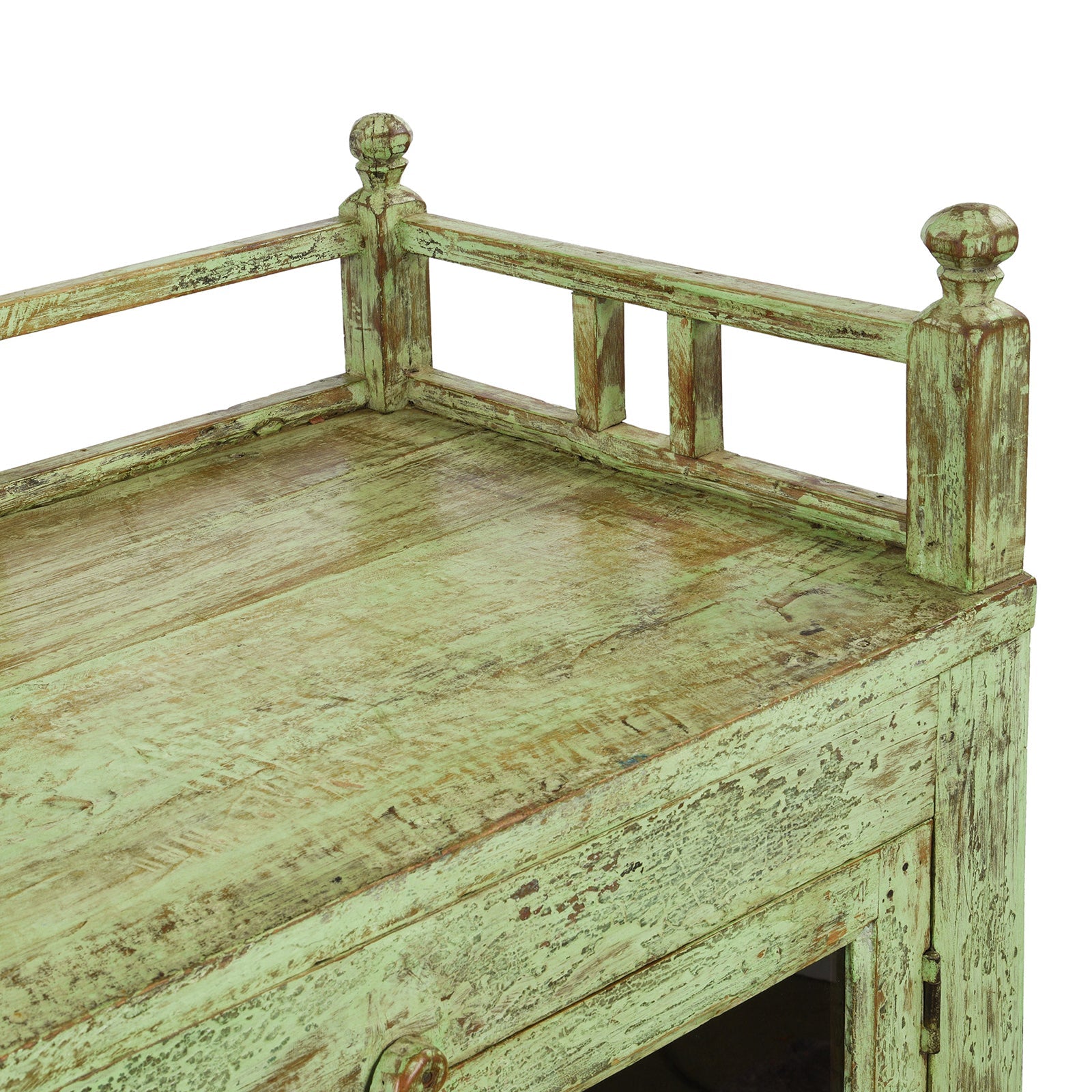 Vintage Painted Glazed Kitchen Cabinet - Ca 1920's