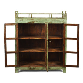 Vintage Painted Glazed Kitchen Cabinet - Ca 1920's