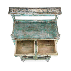 Green Painted Kitchen Cabinet From Gujarat - Ca 1920