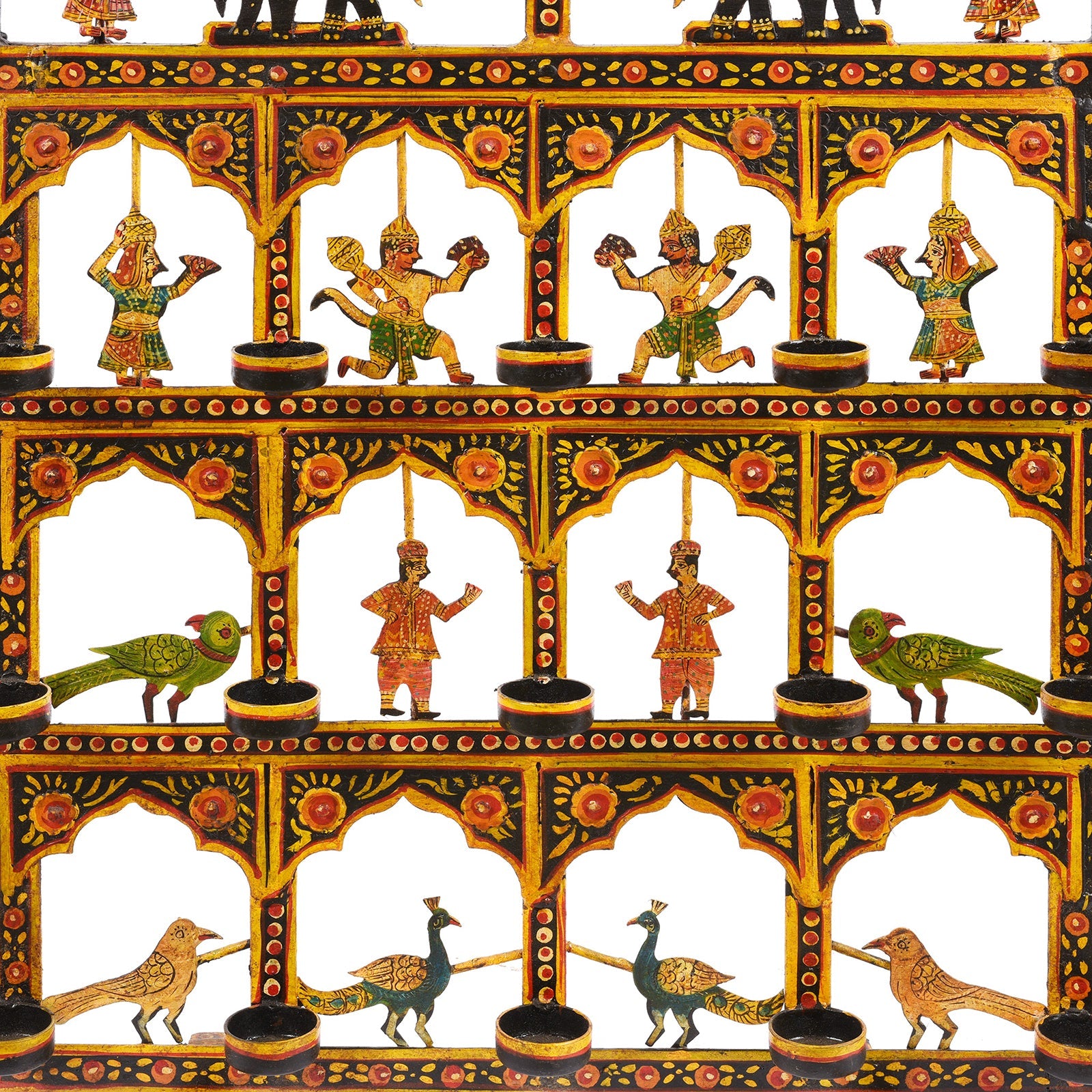 Brightly Painted Iron Toran Diwali Lamp - Small