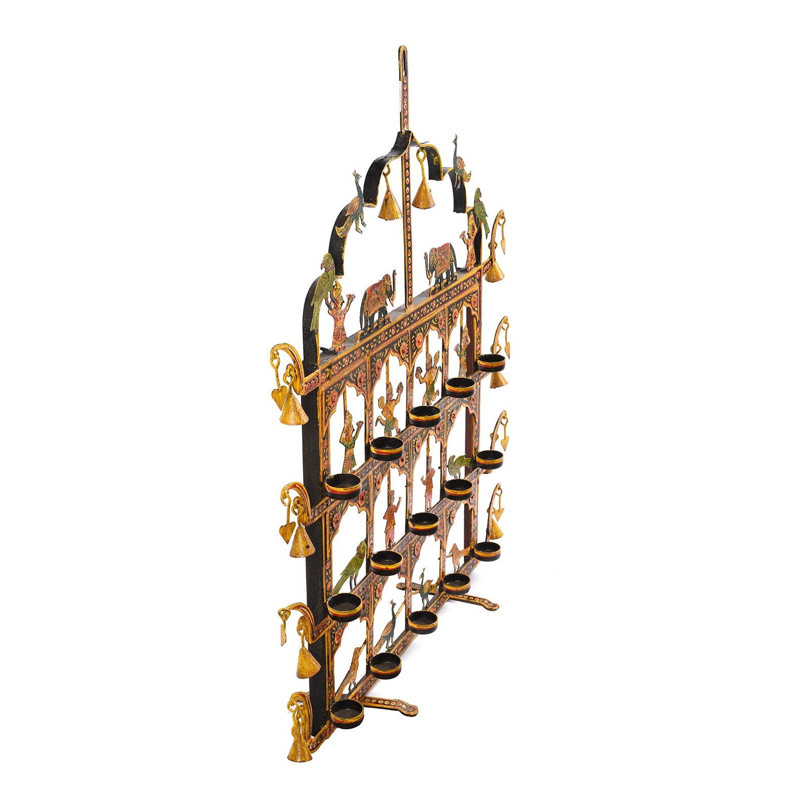 Brightly Painted Iron Toran Diwali Lamp - Small