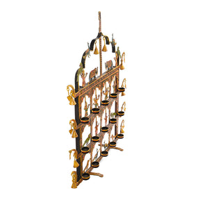 Brightly Painted Iron Toran Diwali Lamp - Small