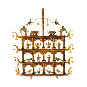 Brightly Painted Iron Toran Diwali Lamp - Small