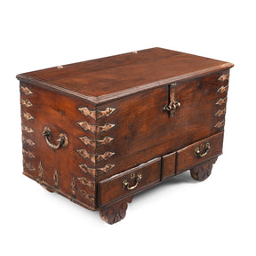 Brass Bound Indian Teak Chest - 18th Century