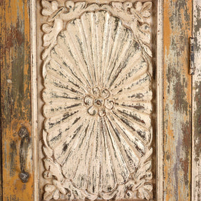 Cream Painted Almirah Cabinet - 19th Century