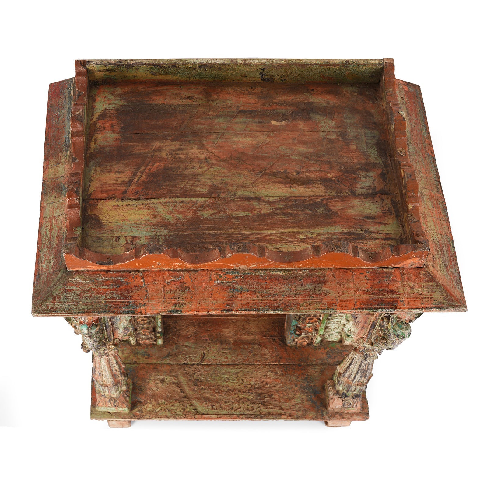 Painted Teak House Shrine From Gujarat - 19th Century