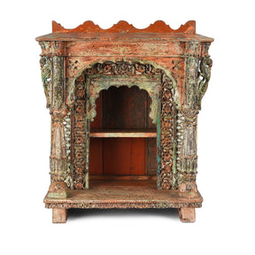 Painted Teak House Shrine From Gujarat - 19th Century