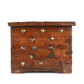 Brass Studded Rosewood Peacock Box From Saurashtra - 19th Century