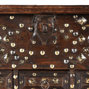 Brass Studded Rosewood Peacock Box From Saurashtra - 19th Century