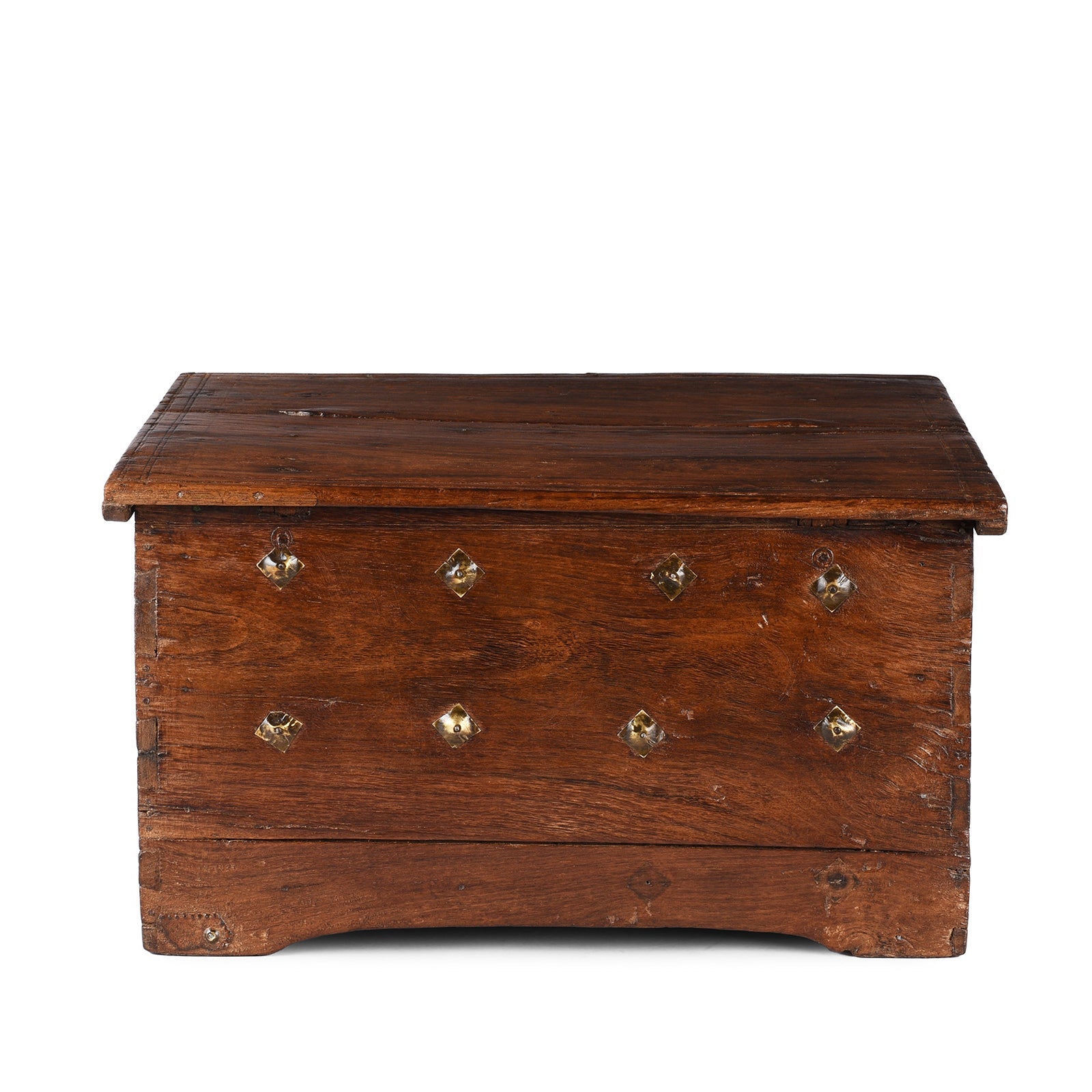 Brass Studded Rosewood Peacock Box From Saurashtra - 19th Century