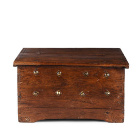Brass Studded Rosewood Peacock Box From Saurashtra - 19th Century
