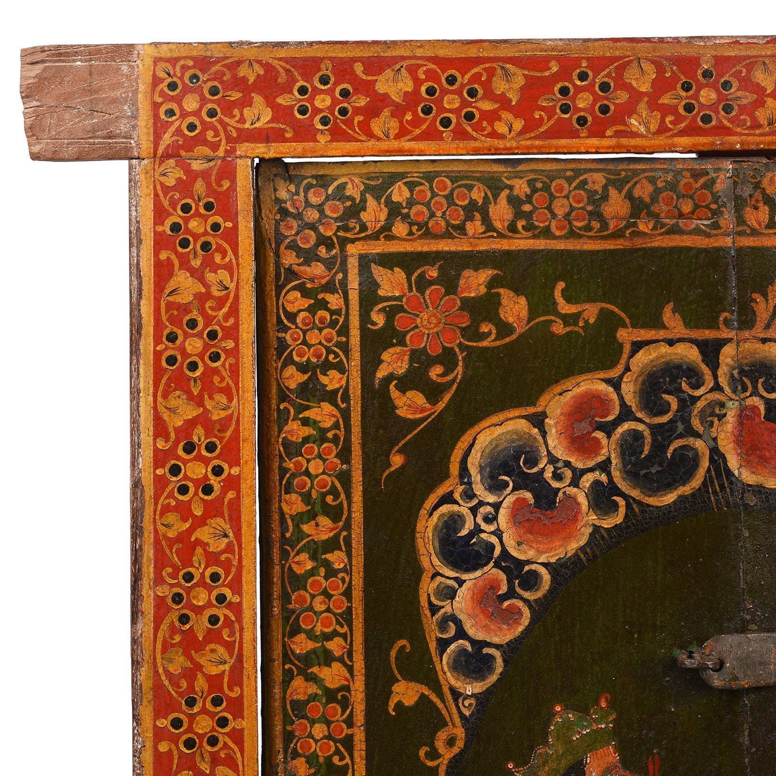 Painted Hanuman Shutter From Bikaner - 19th Century