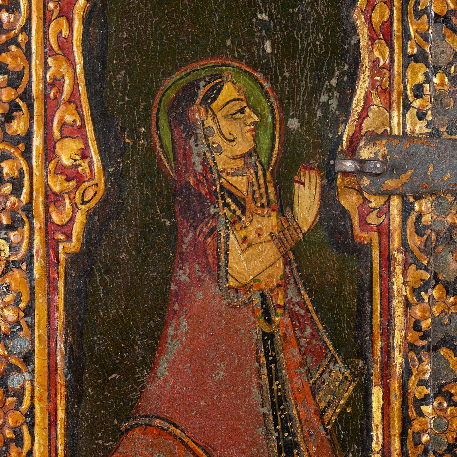 Chandras Radha Krishna Shutter From Bikaner - 19th Century