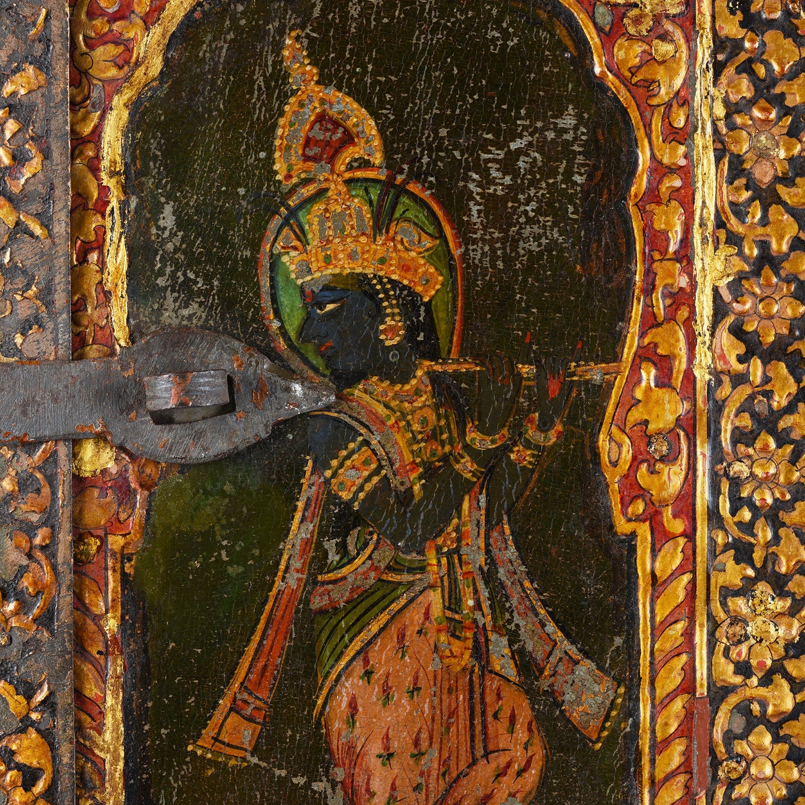 Chandras Radha Krishna Shutter From Bikaner - 19th Century