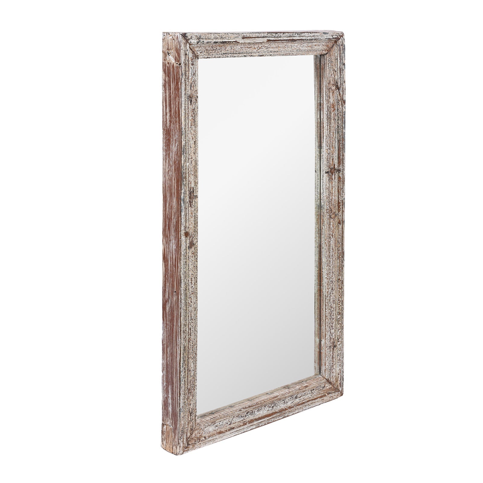 White Painted Reclaimed Teak Mirror
