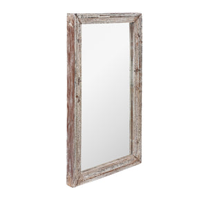 White Painted Reclaimed Teak Mirror