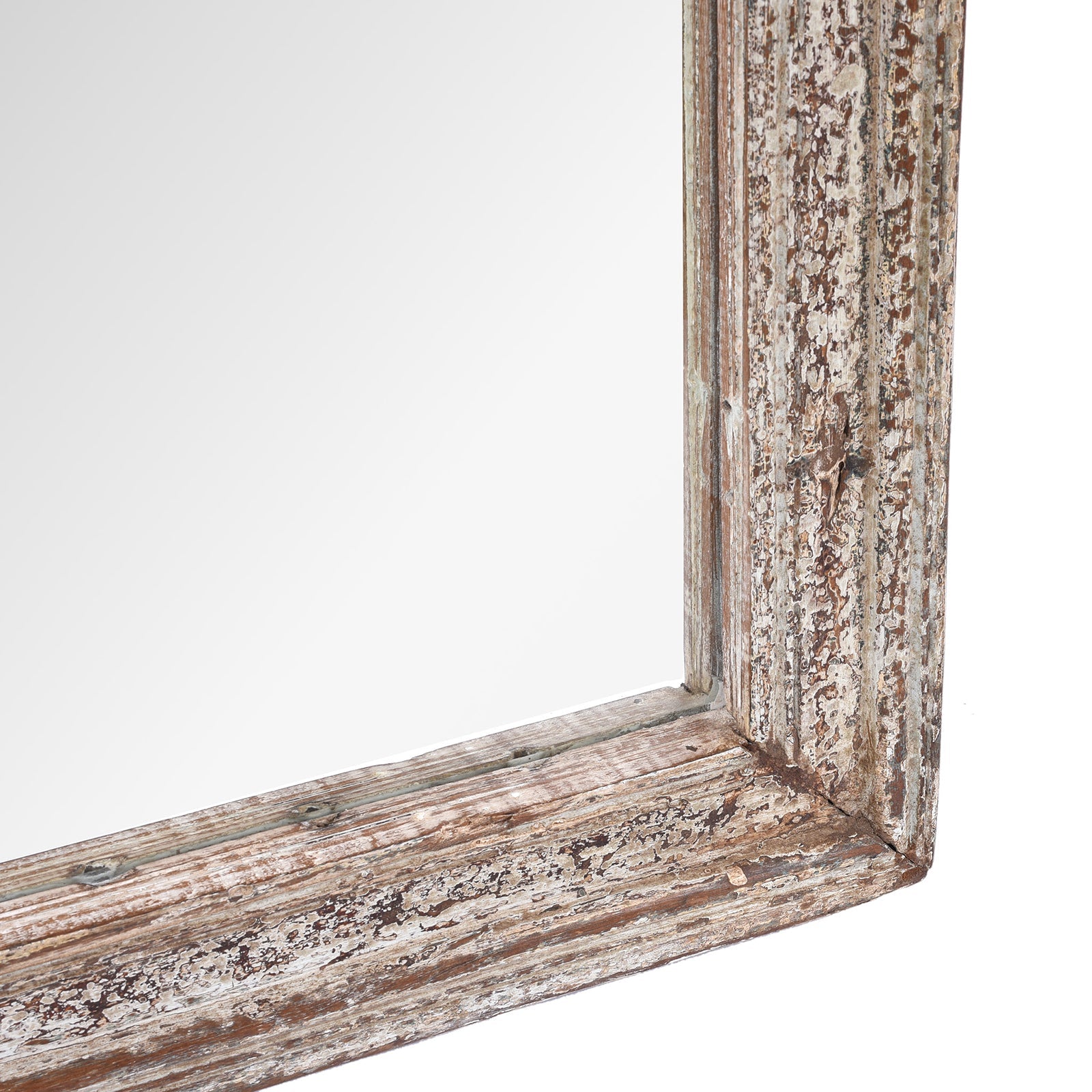 White Painted Reclaimed Teak Mirror