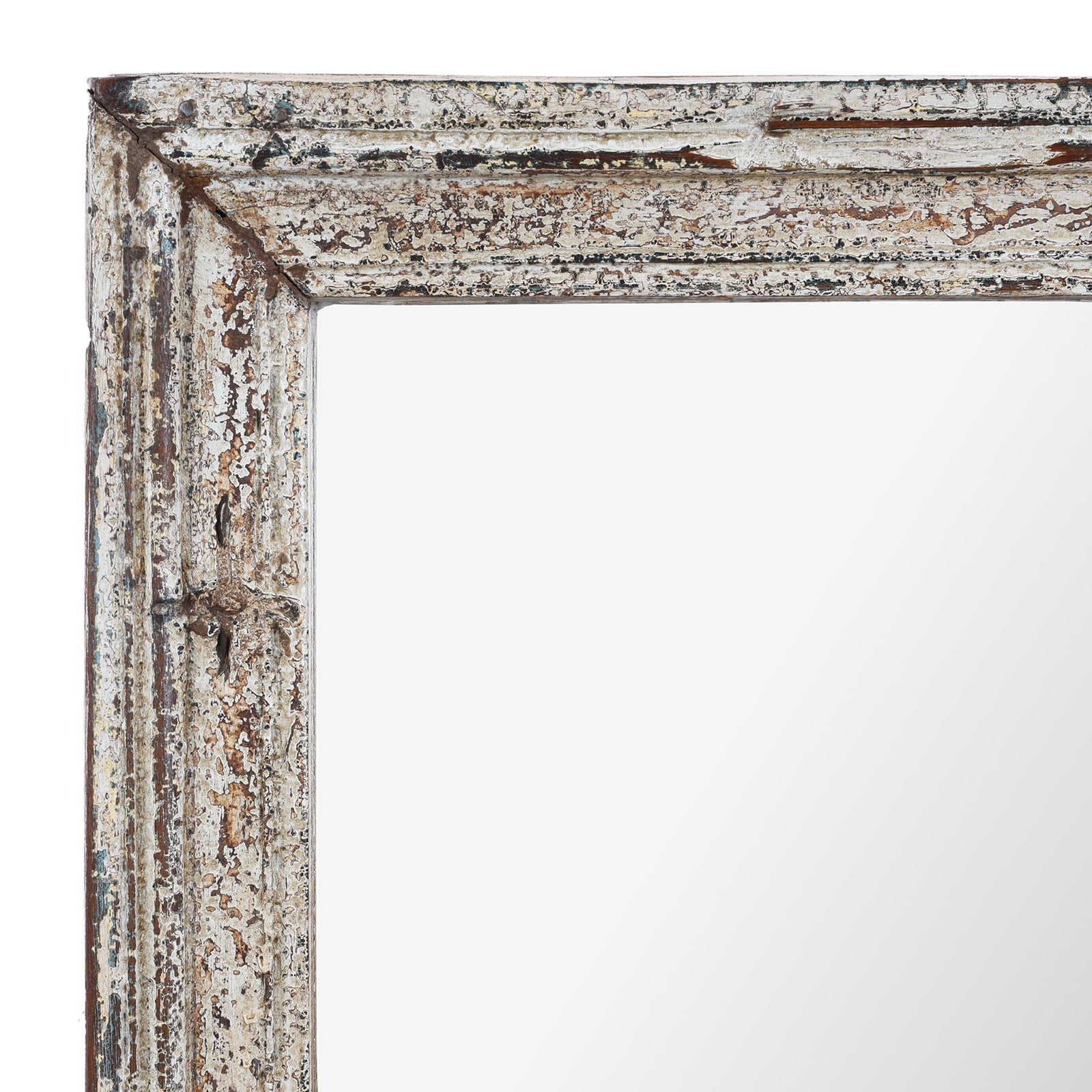 White Painted Reclaimed Teak Mirror