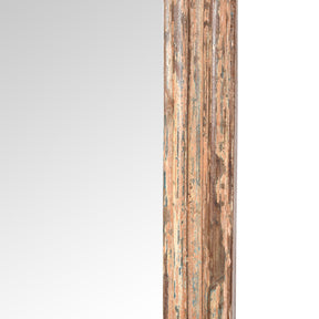 Rustic Painted Mirror Made From Old Architectural Teak