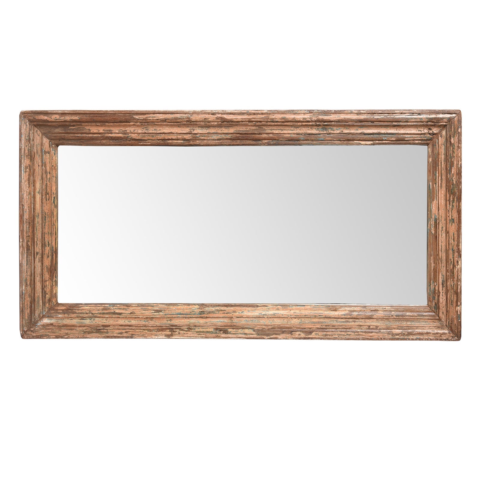 Rustic Painted Mirror Made From Old Architectural Teak