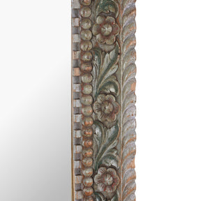 Painted Indian Floral Mirror - 19th Century