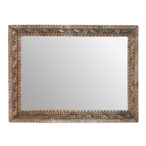 Painted Indian Floral Mirror - 19th Century