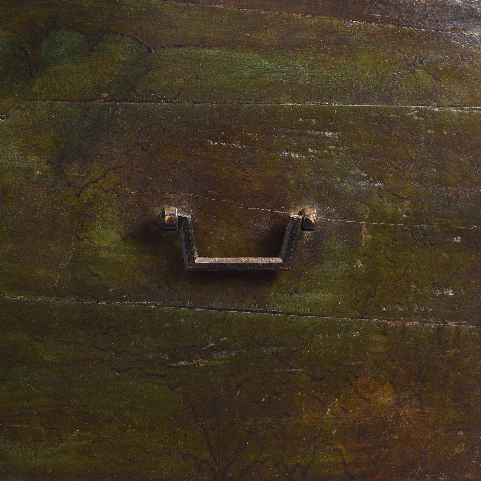 Brass & Lacquered Chest From Bikaner - Early 19th Century