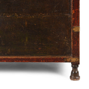 Brass & Lacquered Chest From Bikaner - Early 19th Century