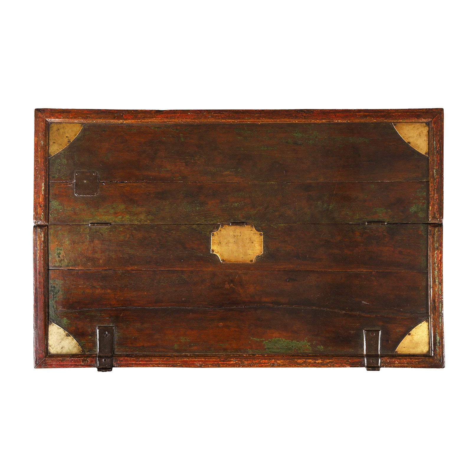 Brass & Lacquered Chest From Bikaner - Early 19th Century