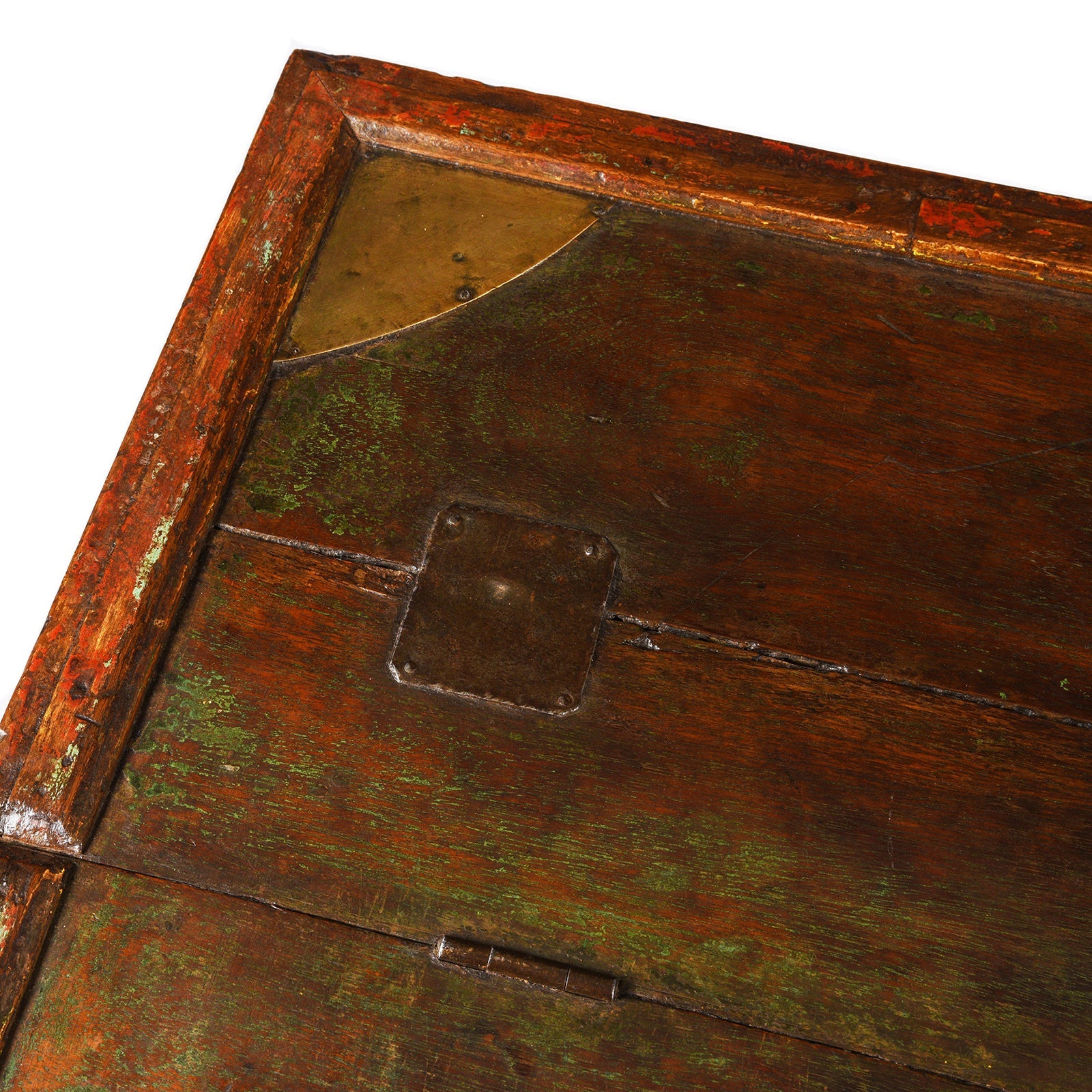 Brass & Lacquered Chest From Bikaner - Early 19th Century