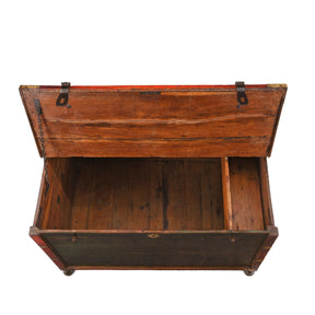 Brass & Lacquered Chest From Bikaner - Early 19th Century