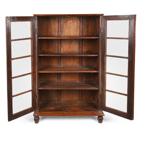 Anglo-Indian Glazed Book Cabinet From Gujarat - 19th Century