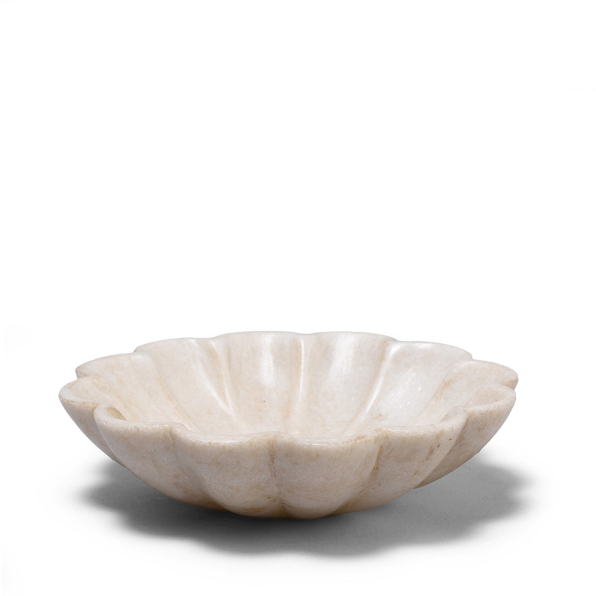 White Marble Lotus Dish From Rajasthan