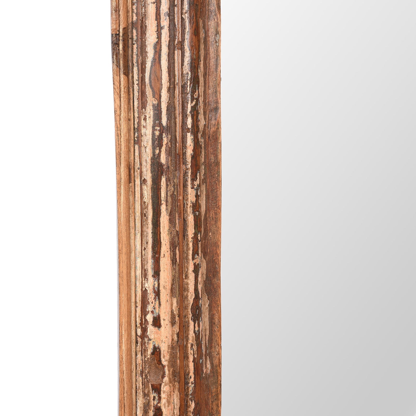 Rustic Painted Indian Mirror Made From Old Teak