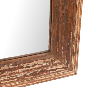 Rustic Painted Indian Mirror Made From Old Teak