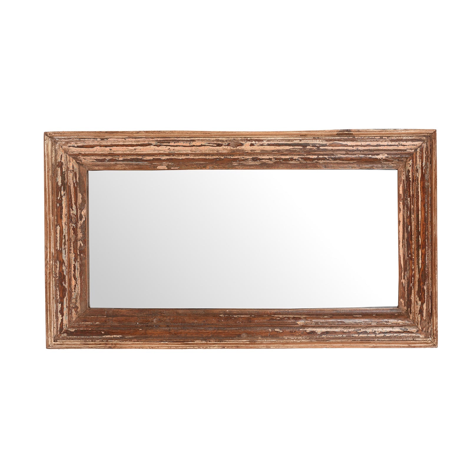 Rustic Painted Indian Mirror Made From Old Teak