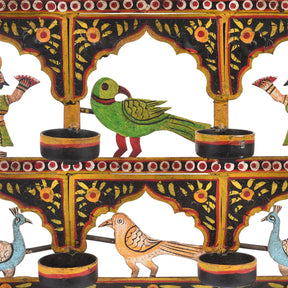 Painted Indian Iron Tribal "Toran" Diwali Lamp