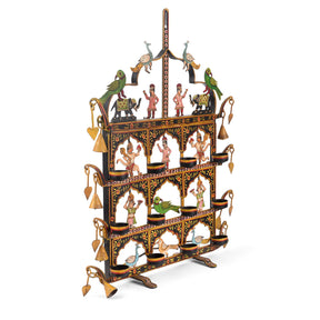 Painted Indian Iron Tribal "Toran" Diwali Lamp