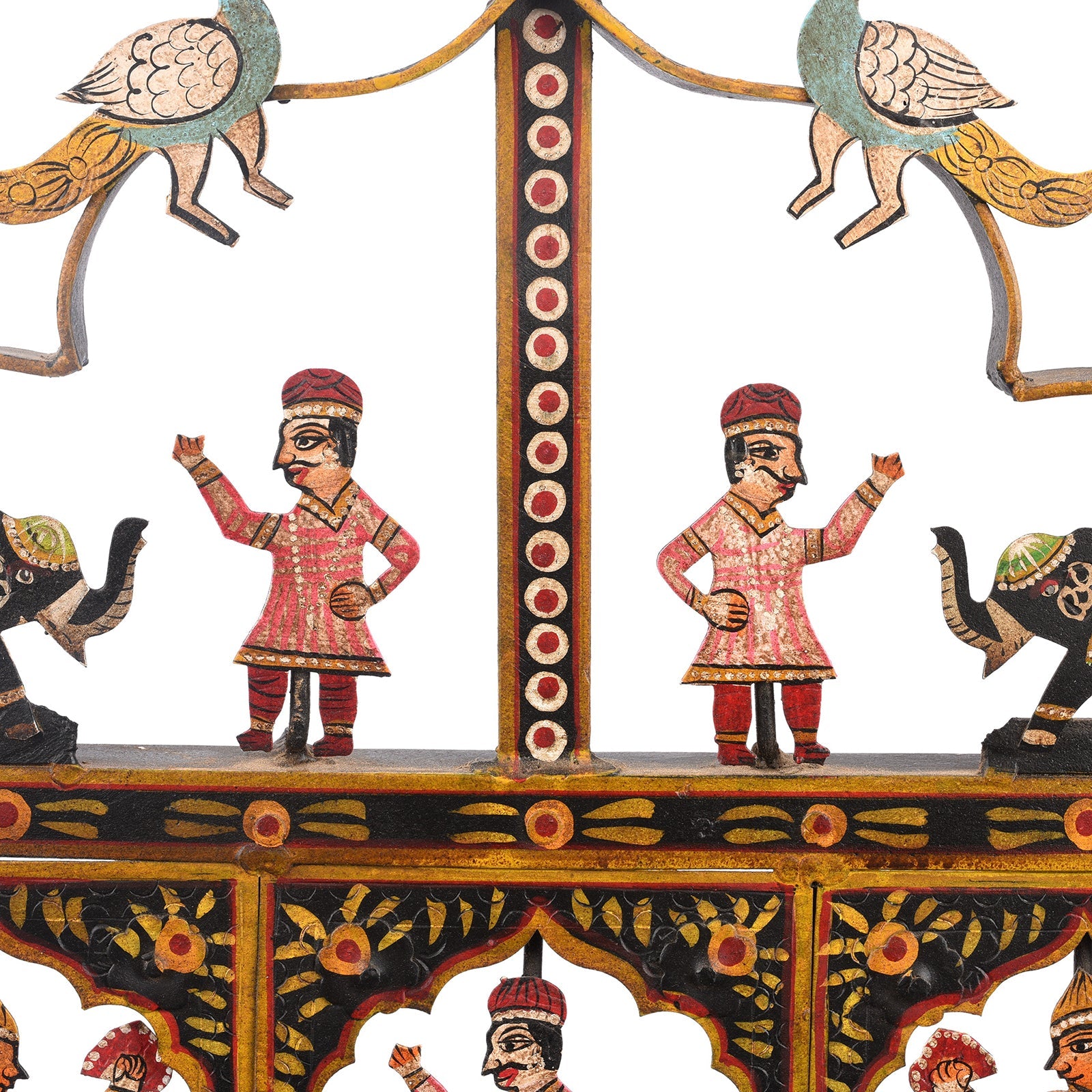 Painted Indian Iron Tribal "Toran" Diwali Lamp