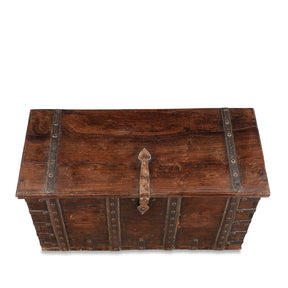 Iron Bound Rosewood Chest From Kutch - 18th Century