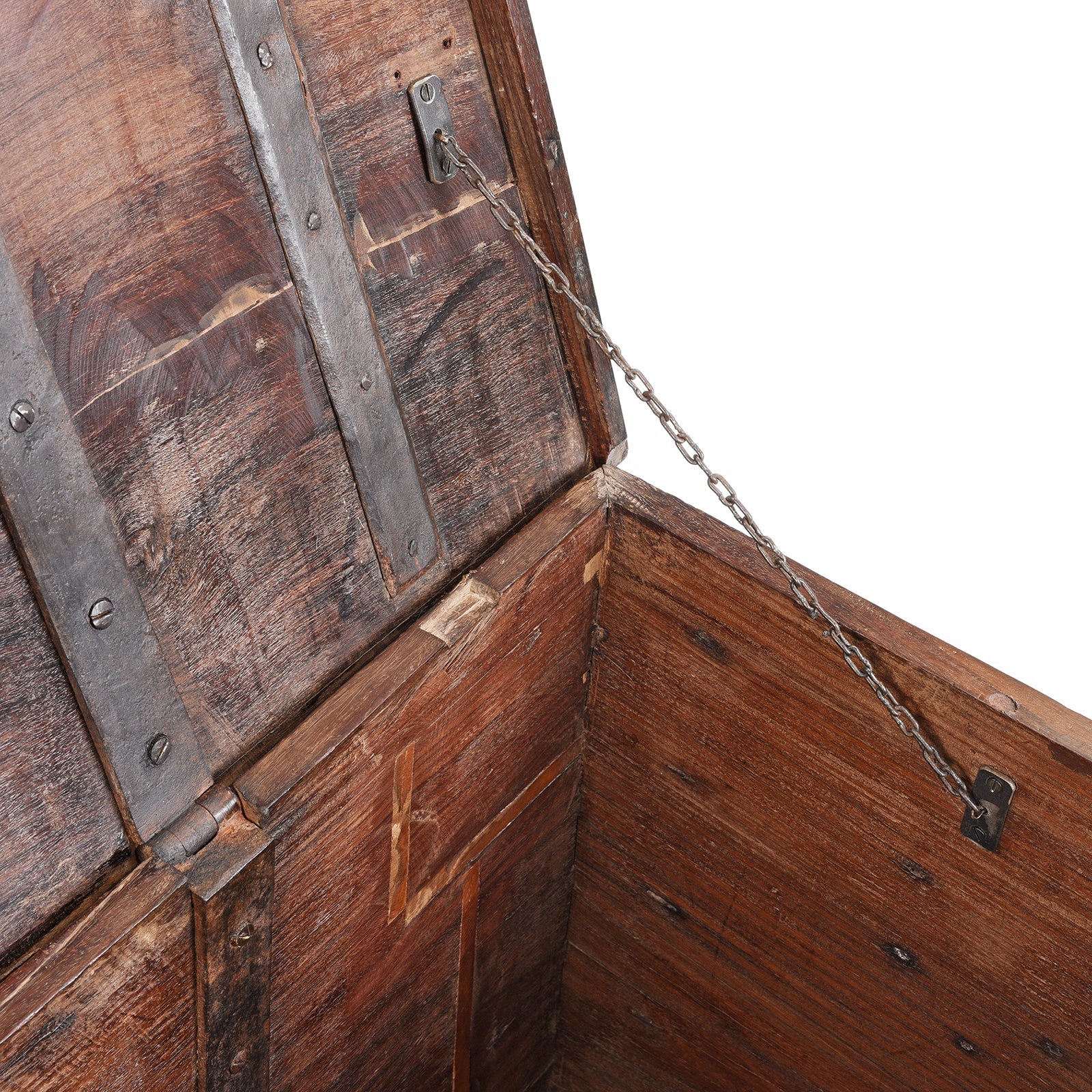 Iron Bound Rosewood Chest From Kutch - 18th Century