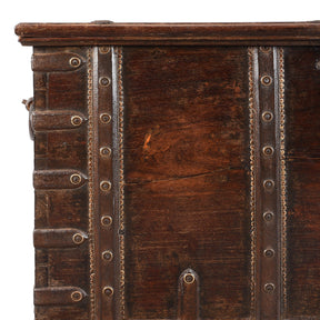 Iron Bound Rosewood Chest From Kutch - 18th Century