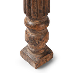 Carved Teak Candle Stick From Banswara Tribal Region - 19th Century